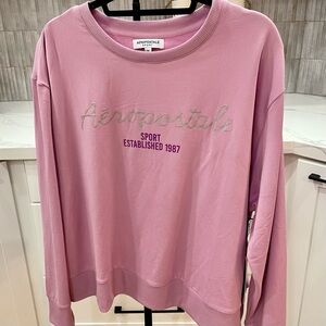 NWT Aeropostale Sport Crewneck Mauve Pink Glitter Graphic - Size 3X